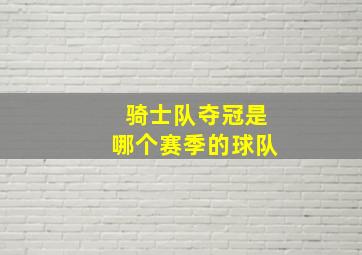 骑士队夺冠是哪个赛季的球队