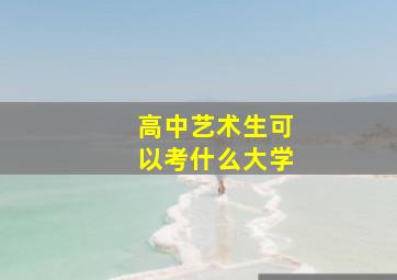 高中艺术生可以考什么大学