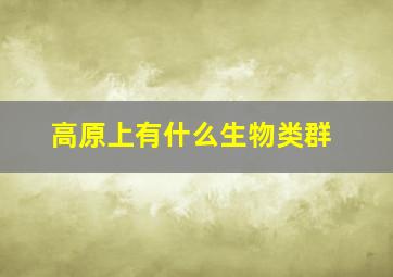 高原上有什么生物类群