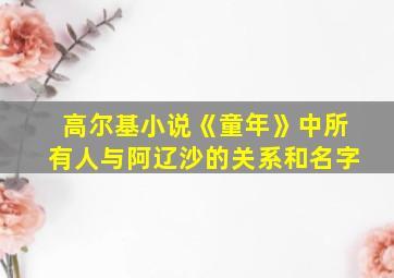 高尔基小说《童年》中所有人与阿辽沙的关系和名字