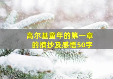 高尔基童年的第一章的摘抄及感悟50字