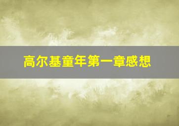 高尔基童年第一章感想