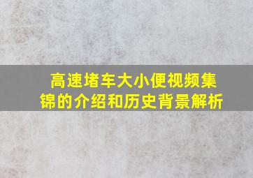 高速堵车大小便视频集锦的介绍和历史背景解析