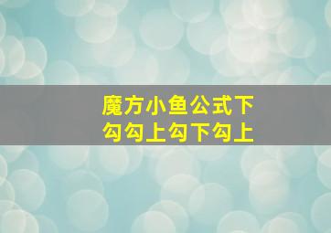 魔方小鱼公式下勾勾上勾下勾上