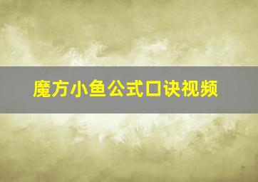 魔方小鱼公式口诀视频