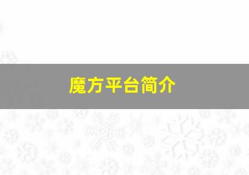 魔方平台简介