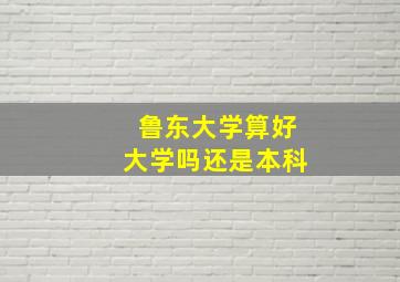 鲁东大学算好大学吗还是本科