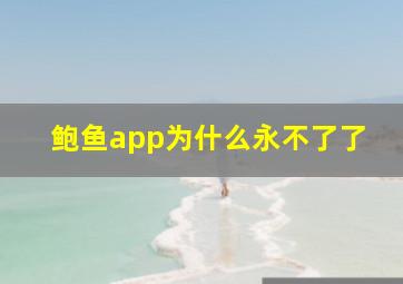 鲍鱼app为什么永不了了