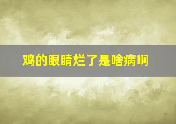 鸡的眼睛烂了是啥病啊