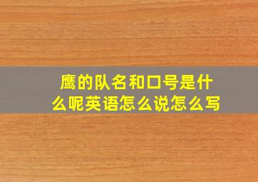 鹰的队名和口号是什么呢英语怎么说怎么写