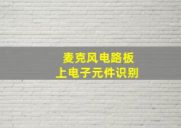 麦克风电路板上电子元件识别