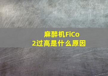 麻醉机FiCo2过高是什么原因