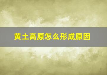 黄土高原怎么形成原因