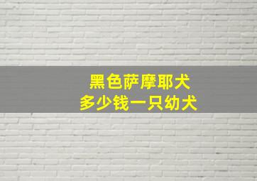 黑色萨摩耶犬多少钱一只幼犬