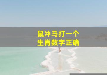 鼠冲马打一个生肖数字正确